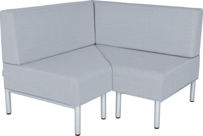 Interne hoekbank, brandvertragend 1, lichtgrijs