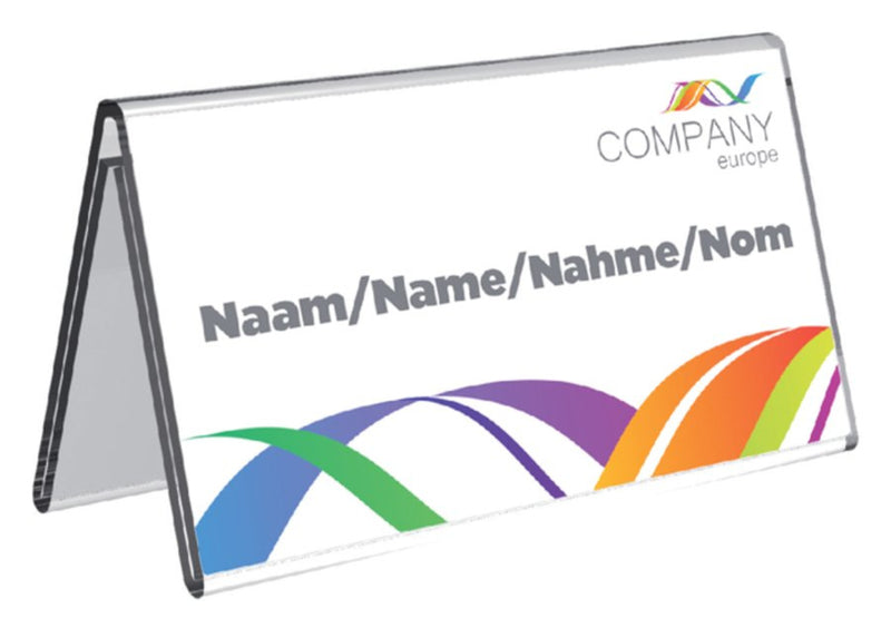 Tafelnaambord OPUS 2 V-standaard 70mmx150mm acryl