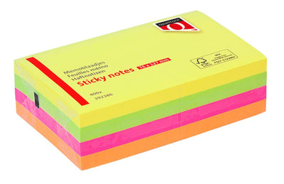 Memoblaadjes Quantore 76x127mm neon assorti 4 kleuren