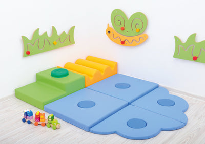 Foam driehoek dun 60x60x10cm - Blauw