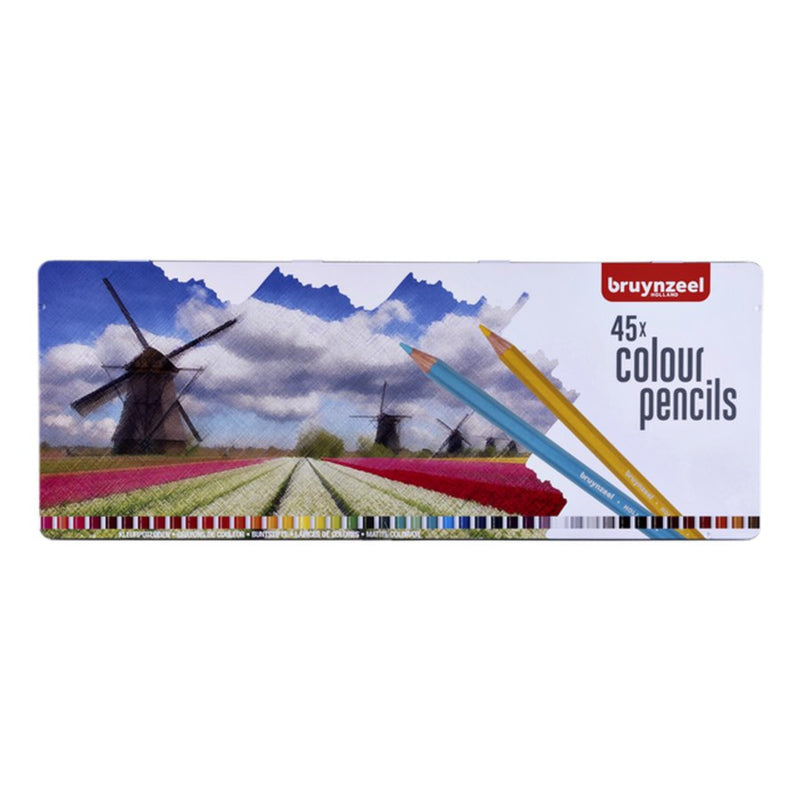 Kleurpotloden Bruynzeel Holland blik à 45 stuks assorti