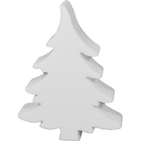 Tempex kerstboom 20 x 15 cm 5 stuks - Wit