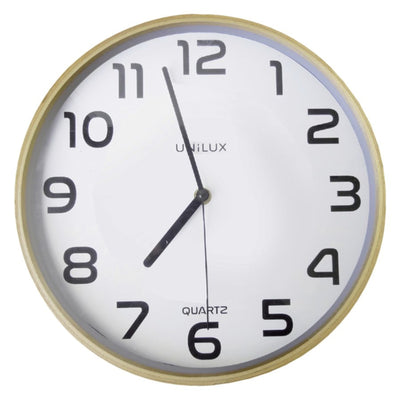 Wandklok Unilux Baltic Ø30,5cm hout/wit