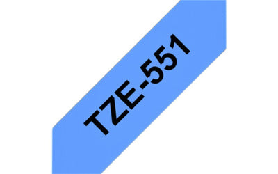 Labeltape Brother P-touch TZE-551 24mm zwart op blauw