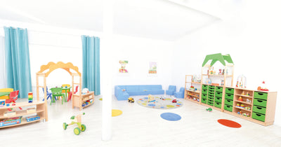Medium zitbank 40cm zithoogte 26cm - Lichtblauw