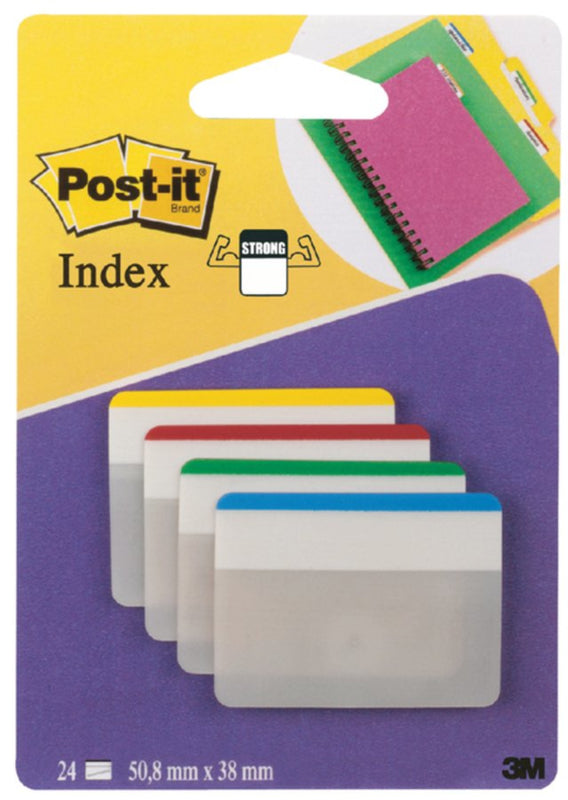 Indextabs 3M Post-it 686 strong recht 38x50.8mm 4 kleuren
