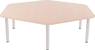 Zeshoekige Quint-tafel 128 cm 40-58cm esdoorn