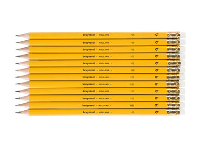 12 potloden Bruynzeel HB met gum