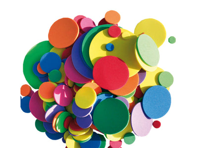 Foam rondjes assorti 2mm dik 200 stuks