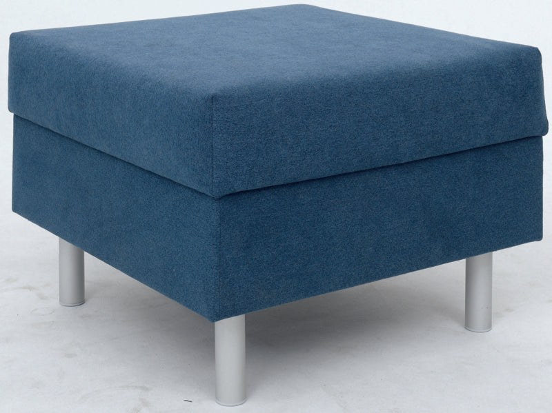 Vierkante relax poef marineblauw - ronde poten