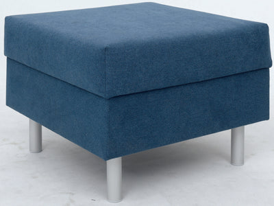 Vierkante relax poef marineblauw - ronde poten