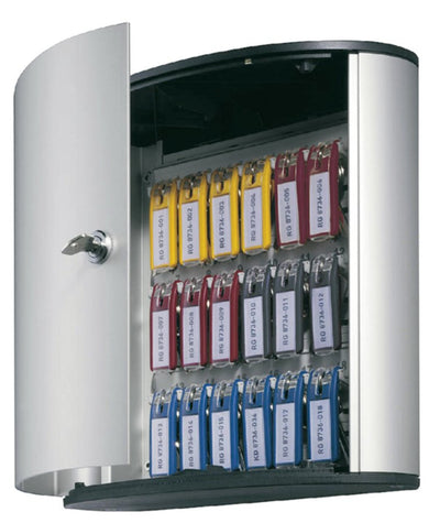 Sleutelkast Durable 1951 aluminium 18haken 302x280x118mm