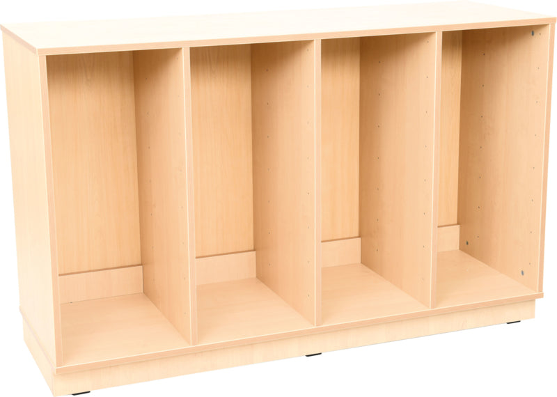 L kast voor plastic bakken - 4 rijen - met plint