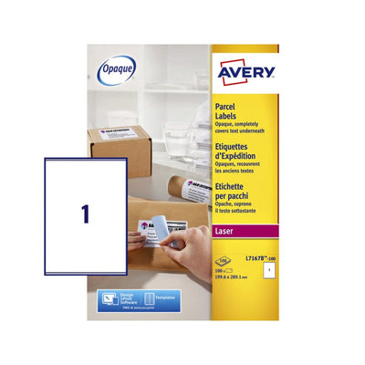 Etiket Avery L7167B 199.6x289.1mm blockout 100stuks