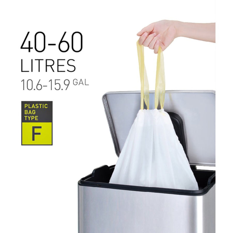 Afvalzak EKO met trekband 40-60 liter type F wit