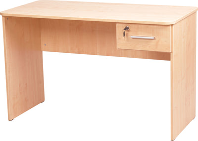 Vigo-bureau met afgeronde randen, met 1 lade - beuken