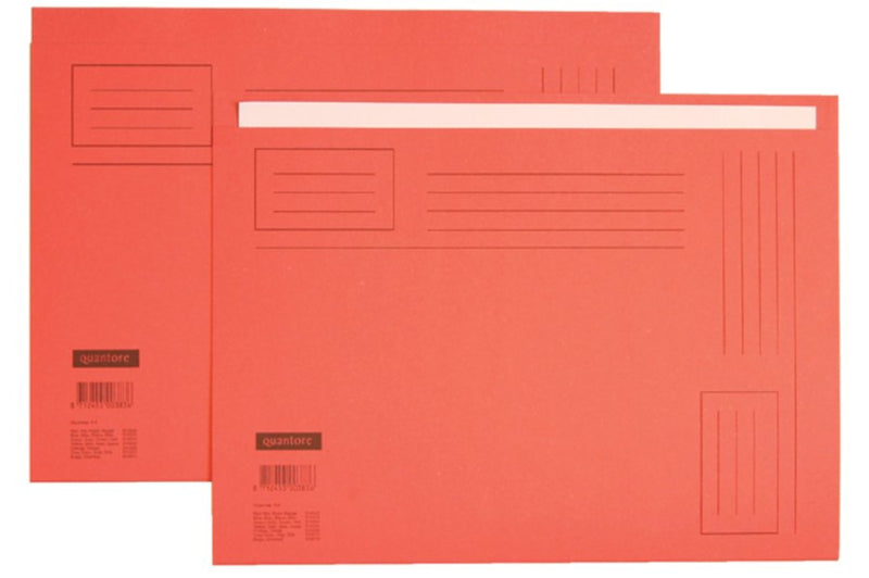 50x Vouwmap Quantore A4 ongelijke zijde 230gr rood