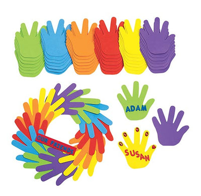 Foam jumbo handen 12cm. 150 stuks
