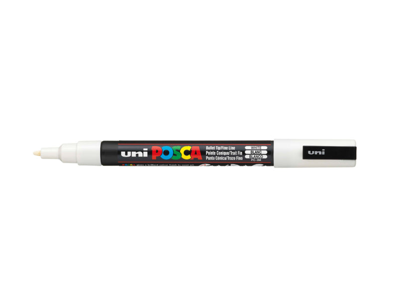 Verfstift Posca fijne punt 0.9 - 1.3 mm. wit