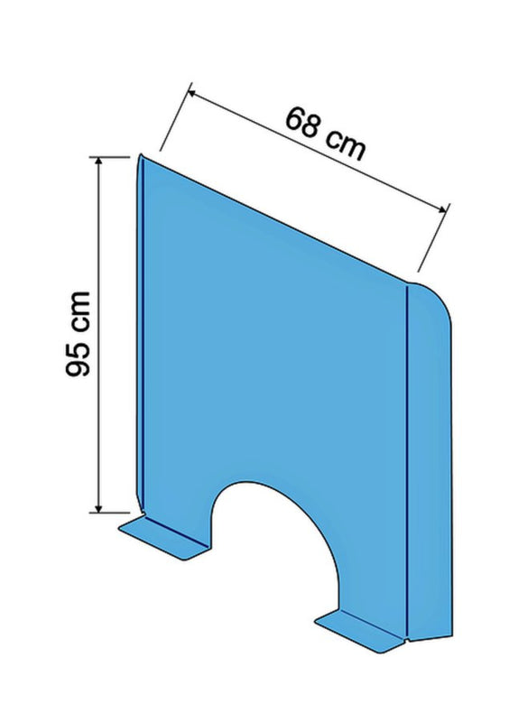 Hygiënescherm Exacompta staand met opening 95x68cm transparant
