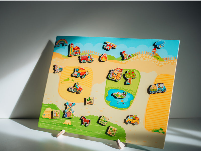 Mega magneetbord op het land