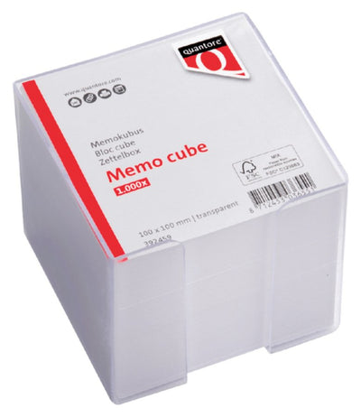 Memokubus Quantore 10x10x10cm transparant met 900vel