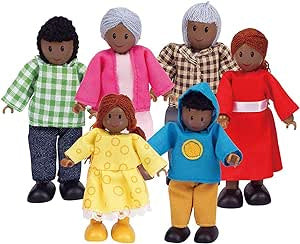 Poppenhuis accessoires | HAPE | familie donkere huidskleur
