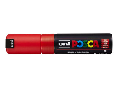 Verfstift Posca brede punt 4.5 - 5.5 mm. rood