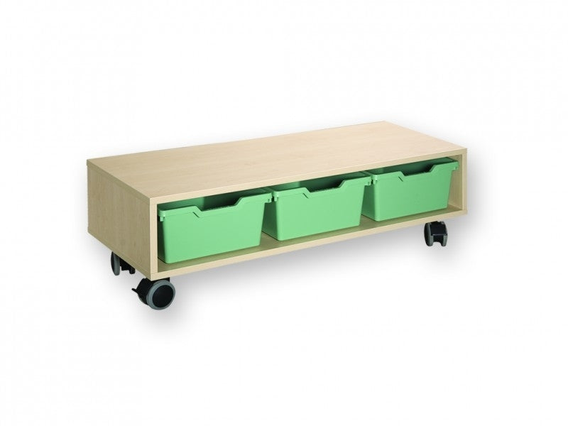 Bank met 3 kunststof bakken