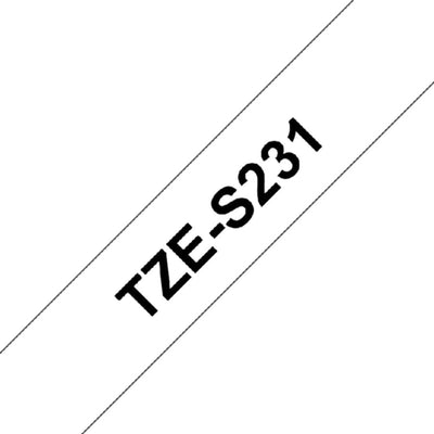 Labeltape Brother P-touch TZE-N231 12mm zwart op wit