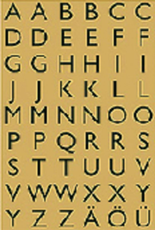 Etiket Herma 4145 13x12mm letters A-Z zwart op goud