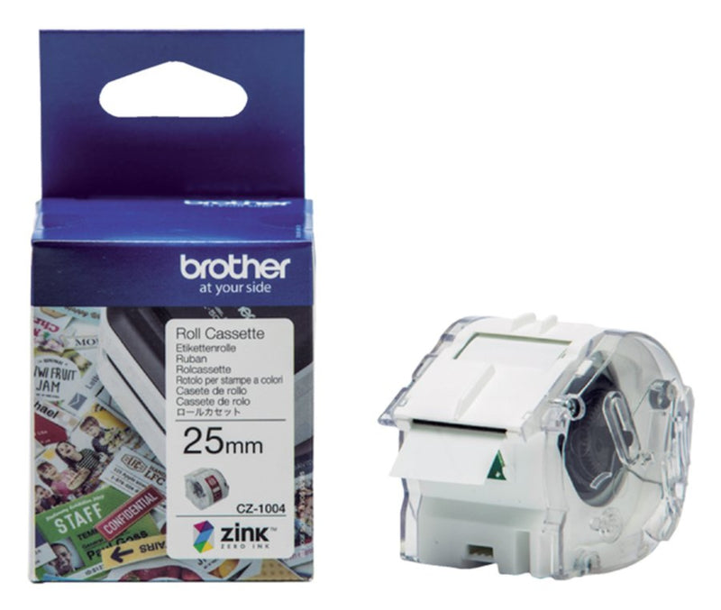 Labeletiket Brother CZ-1004 25mmX5m kleur opdruk