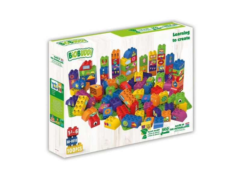BiOBUDDi Educatieve blokken met 3 basisplaten BB-0010 100 dlg