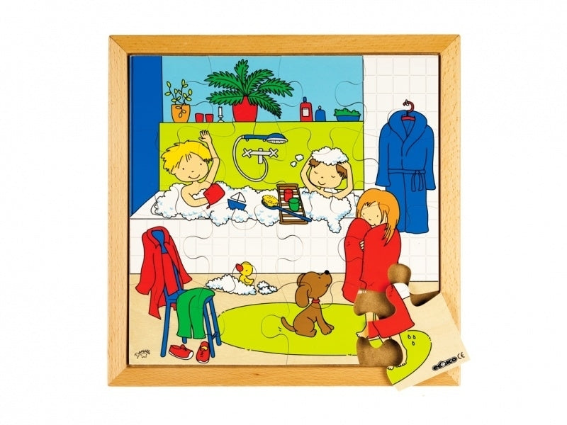 Puzzel in bad 16 dlg. 34x34 cm