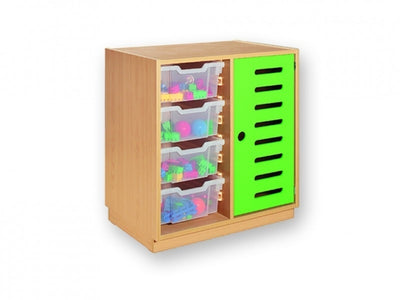 Kast met 4 bakken en deur