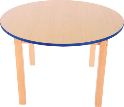 Rond esdoorn tafelblad blauw