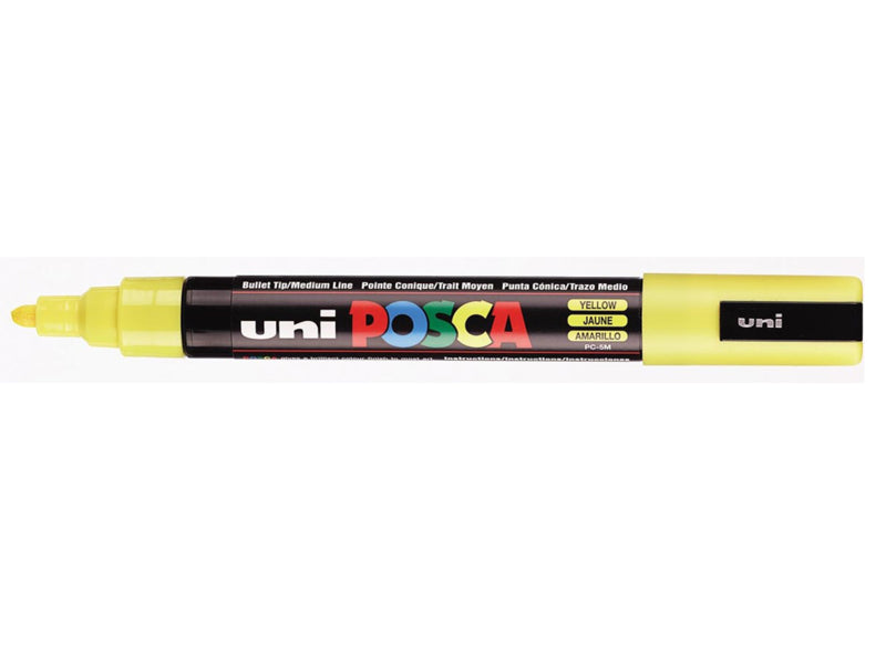 Verfstift Posca medium punt 1.8 - 2.5 mm. geel