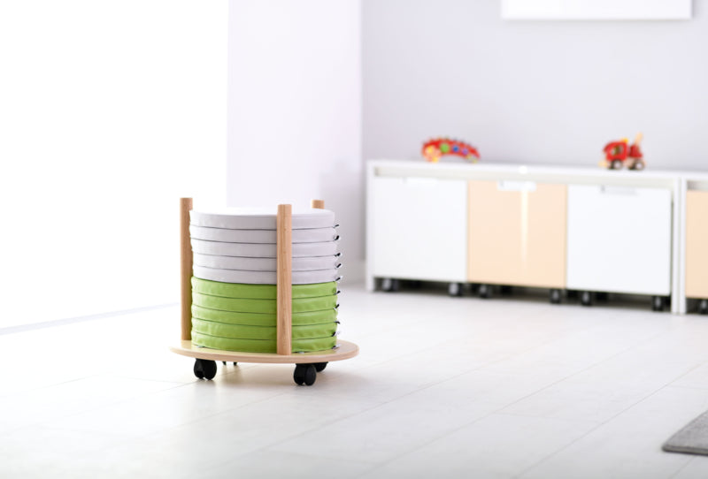 Ronde kussens, 5 stuks, licht grijs