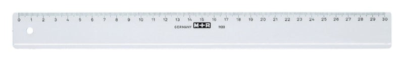 Liniaal M+R 1130 300mm plastic transparant
