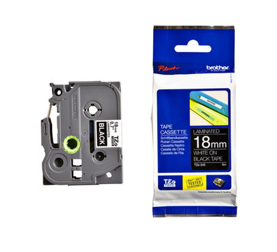 Labeltape Brother P-touch TZE-345 18mm wit op zwart