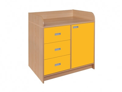 Aankleedmeubel met 3 laden en 1 deur