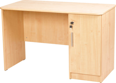 Vigo-bureau met afgeronde randen, met kast esdoorn