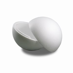 Tempex bal 5 stuks 150mm tweedelig/hol - Wit