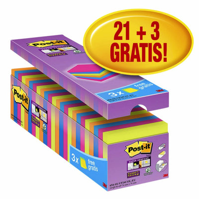 Memoblok 3M Post-it Super Sticky 76x76 mm. assorti