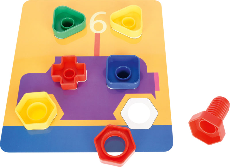 Activiteitenkaarten met schroeven en moeren