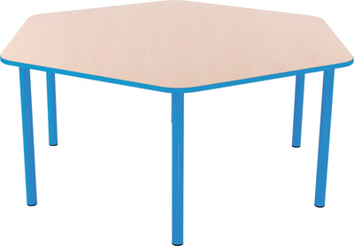 Zeshoekige Quint-tafel 128 cm 40-58cm lichtblauw