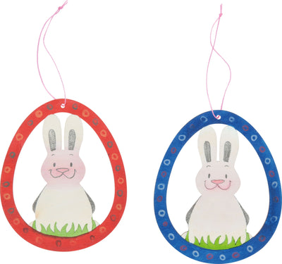 4x Houten hangers 9x11cm - paashaas