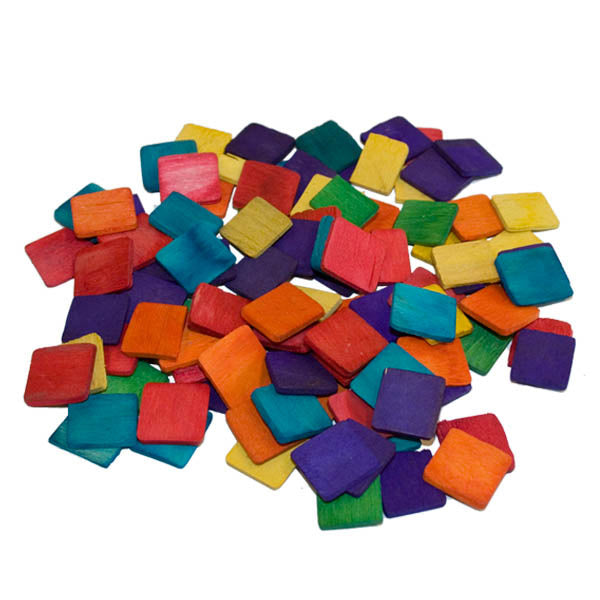 Mozaiek hout assorti 1,3x1,3cm 1000 stuks