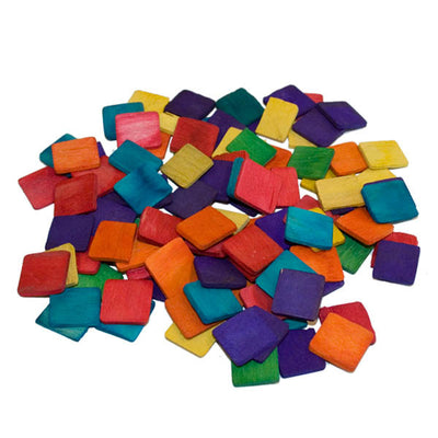 Mozaiek hout assorti 1,3x1,3cm 1000 stuks
