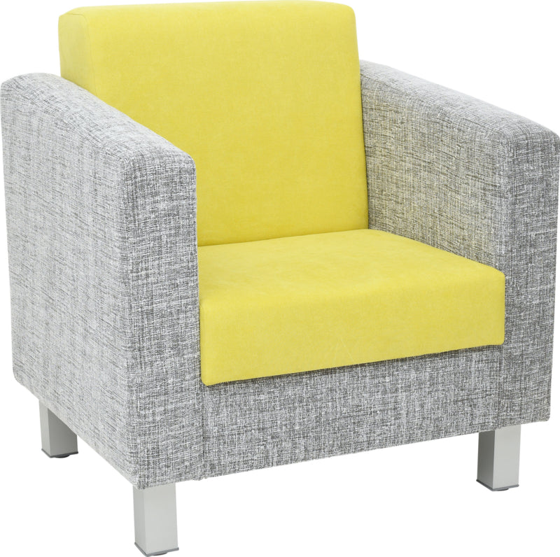 Relax fauteuil grijs/groen - vierkante poten